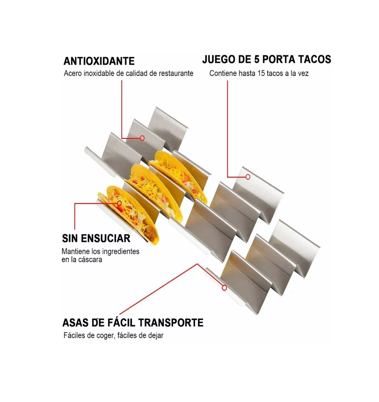 Foto 4 | Soporte de Concha para Taco + Tazas Salsa Lab.G 7 Piezas