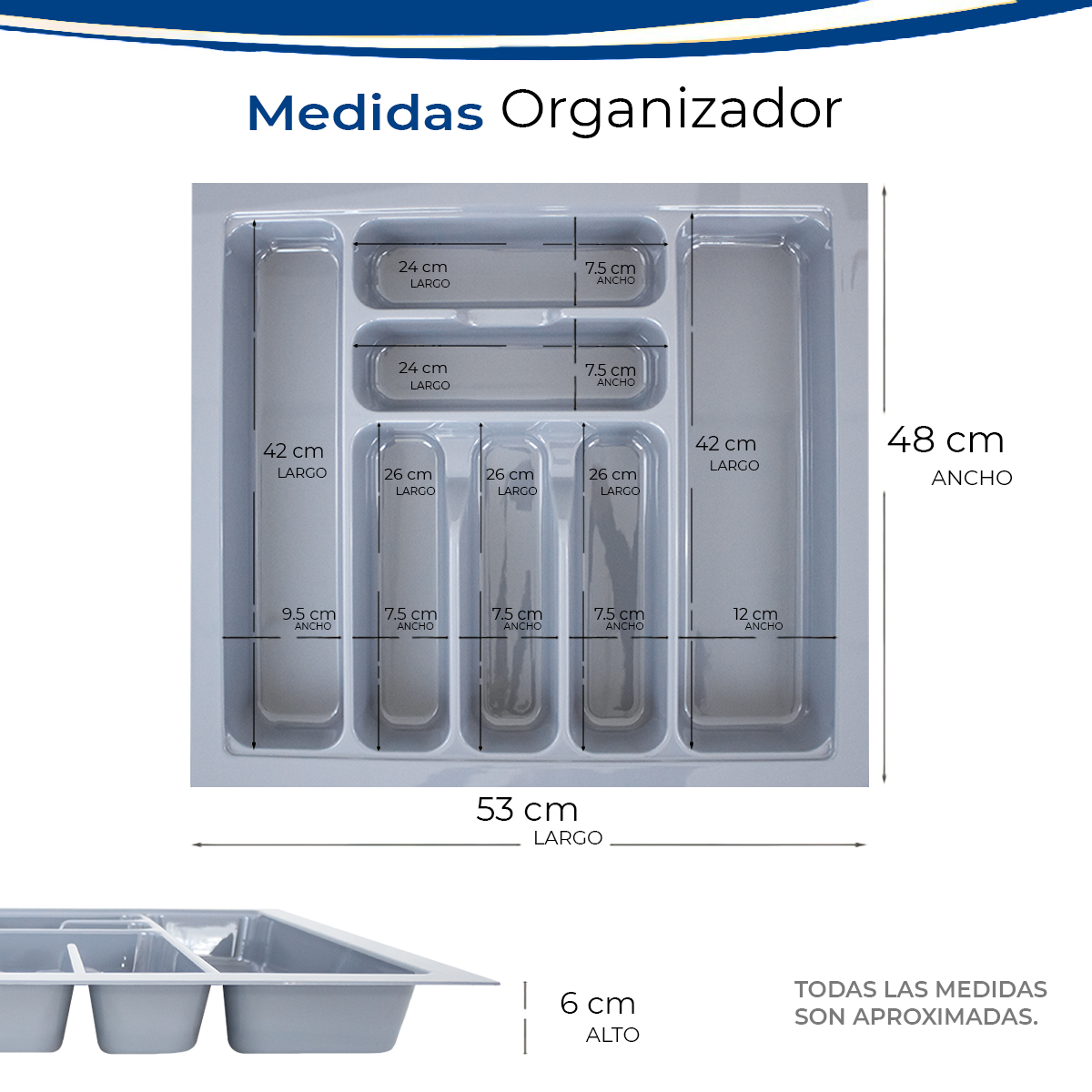 Foto 5 pulgar | Organizador para Cubiertos Gravita Gris