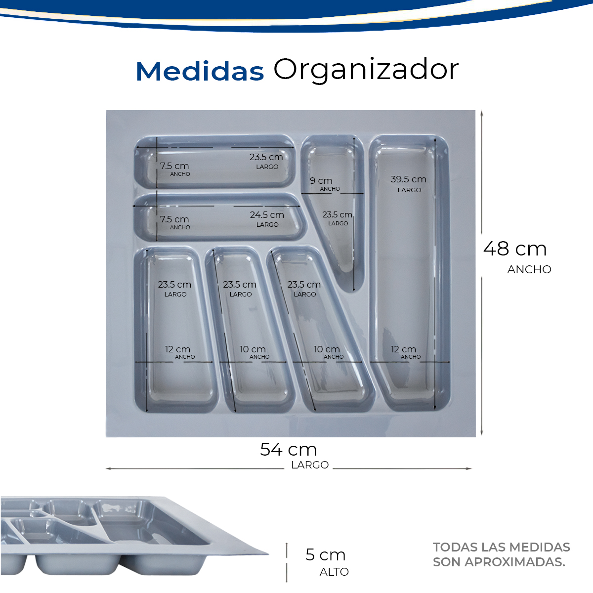 Foto 5 pulgar | Organizador para Cubiertos Gravita Gris