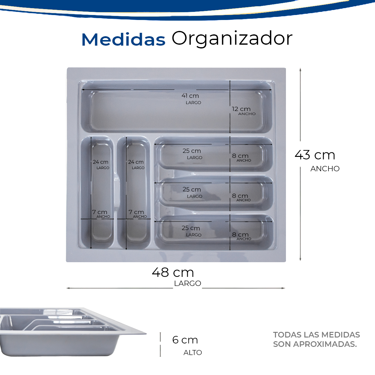 Foto 5 pulgar | Organizador para Cubiertos Gravita Gris