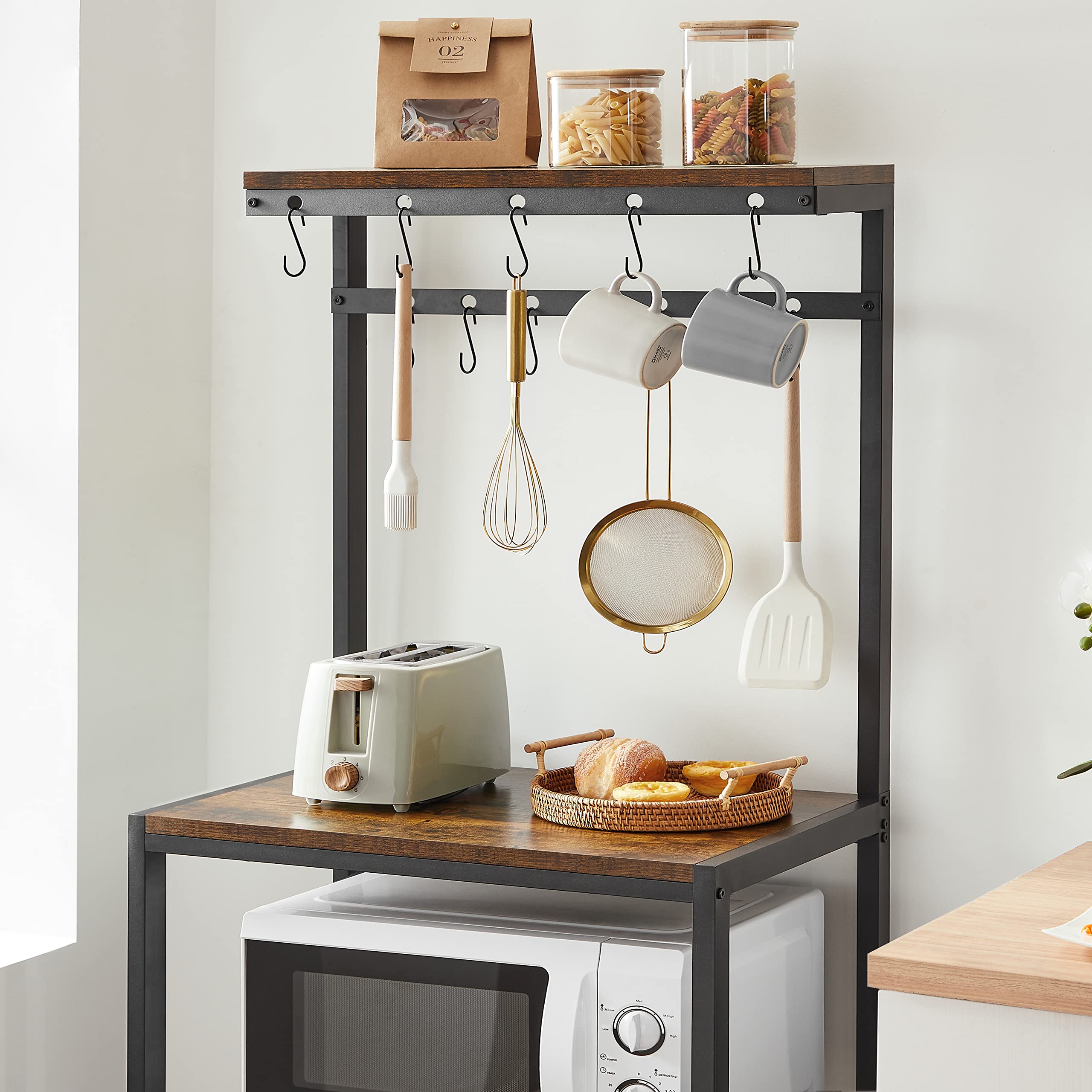 Foto 5 | Soporte Para Microondas Kitchen Baker's Rack Vasagle Con Almacenamiento