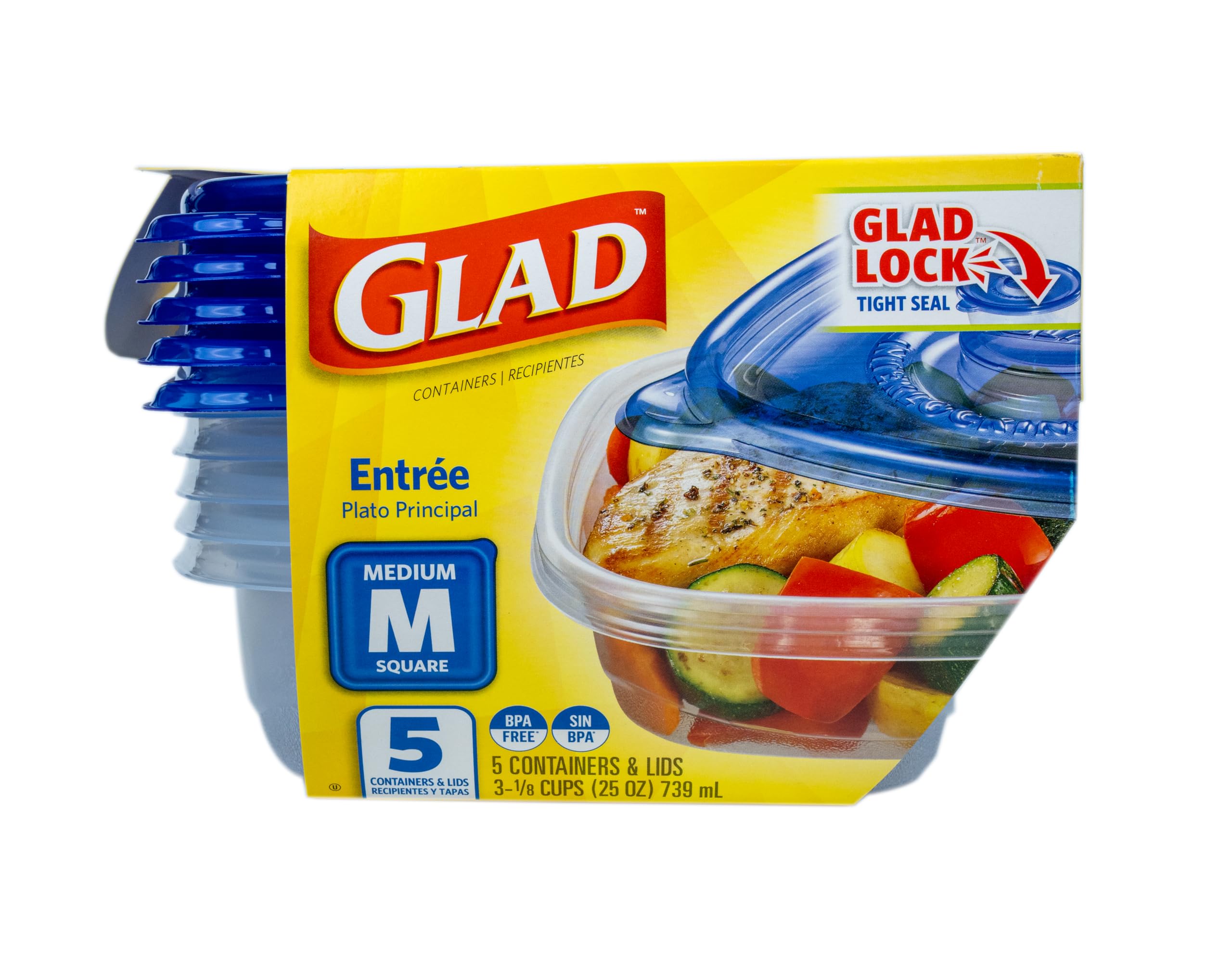 Foto 3 pulgar | Contenedor De Almacenamiento De Alimentos Gladware Entree 750 Ml, Juego De 5 - Venta Internacional.