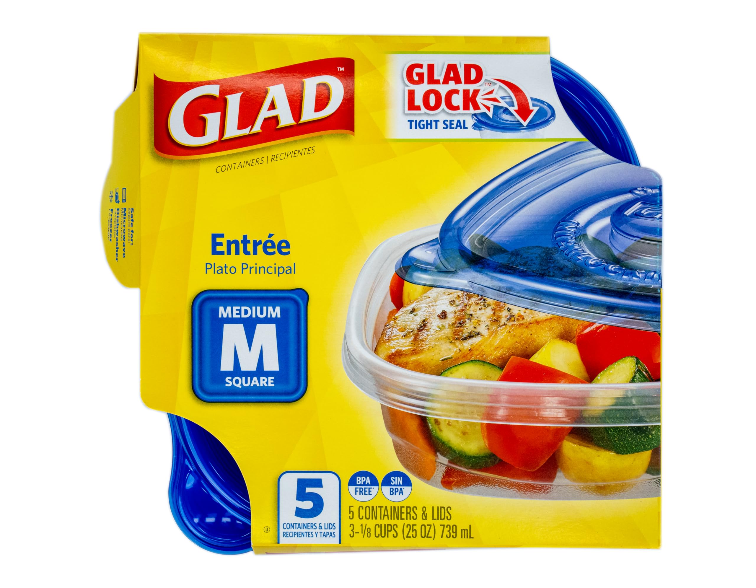 Foto 4 pulgar | Contenedor De Almacenamiento De Alimentos Gladware Entree 750 Ml, Juego De 5 - Venta Internacional.