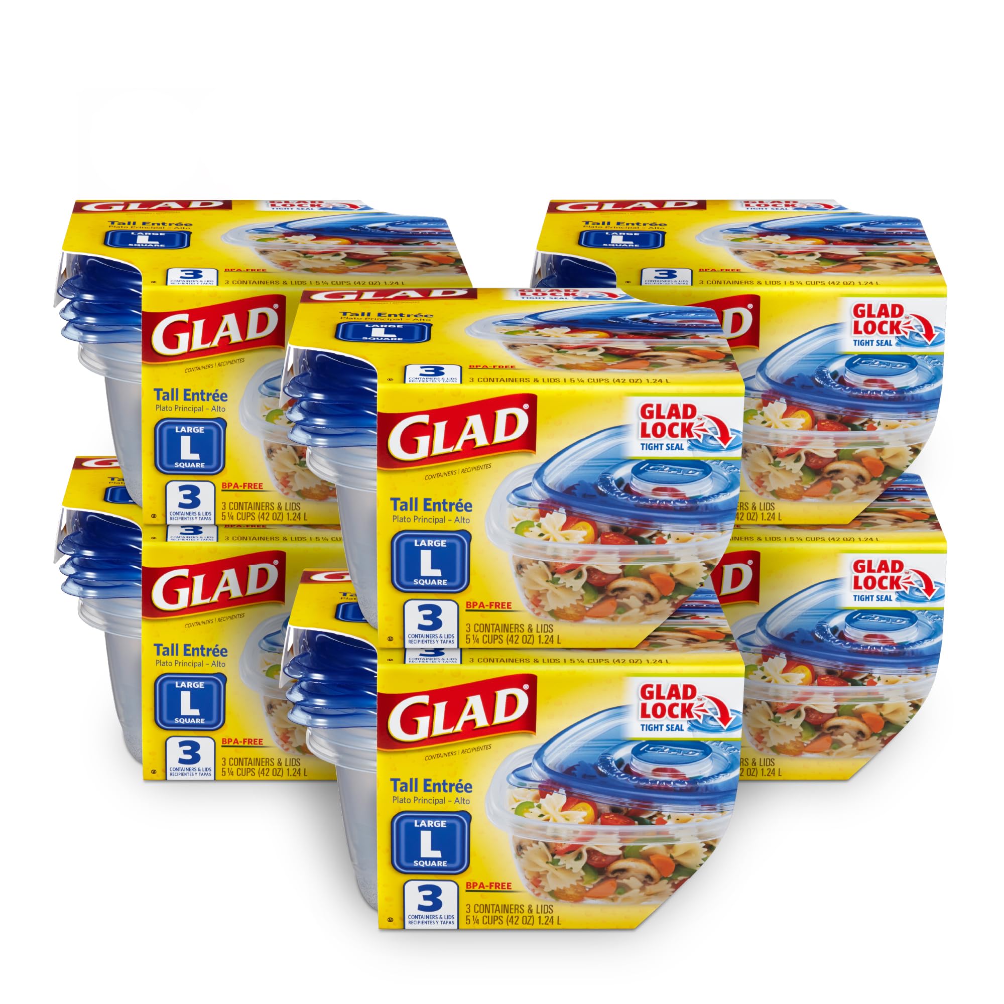 Foto 2 pulgar | Recipientes De Almacenamiento De Alimentos Gladware Tall Entree, 1,25 L, Paquete De 3 - Venta Internacional.