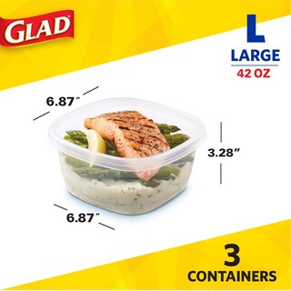 Foto 6 | Recipientes De Almacenamiento De Alimentos Gladware Tall Entree, 1,25 L, Paquete De 3 - Venta Internacional.