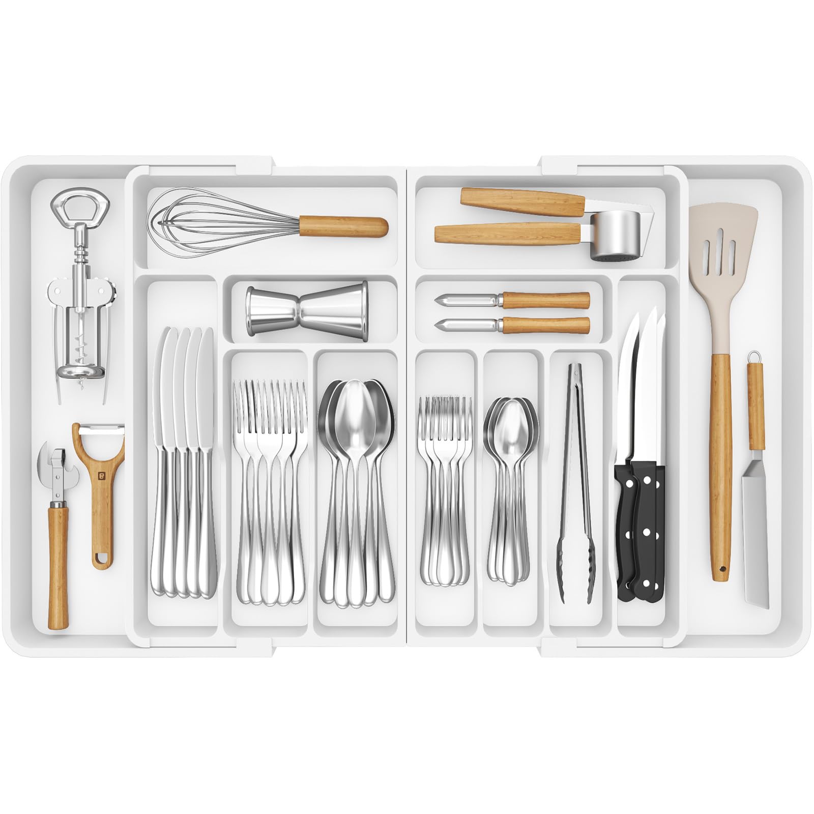 Organizador De Cajones Lifewit, Grande, Ampliable, 36 Pulgadas, Blanco - Venta Internacional.