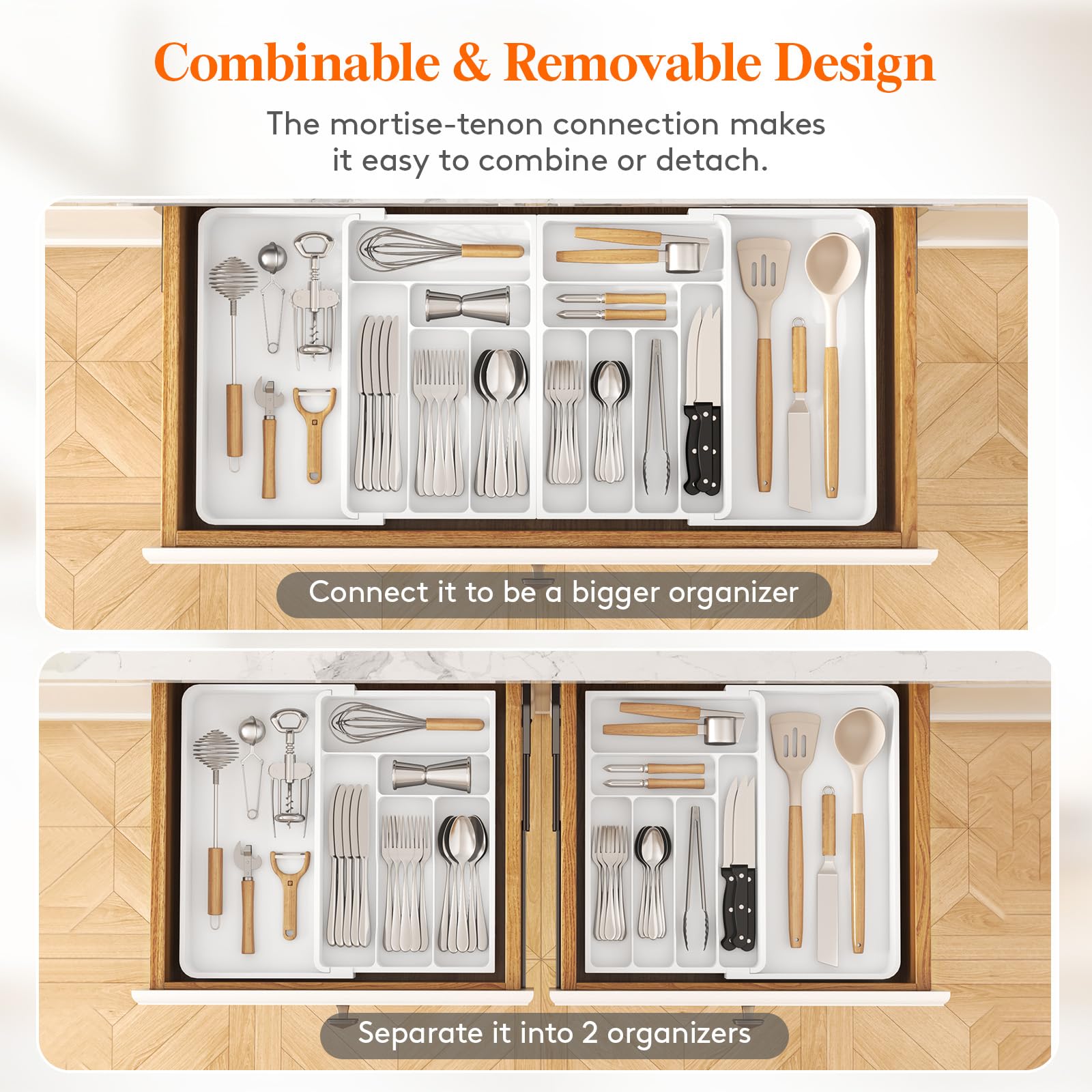 Foto 5 | Organizador De Cajones Lifewit, Grande, Ampliable, 36 Pulgadas, Blanco - Venta Internacional.