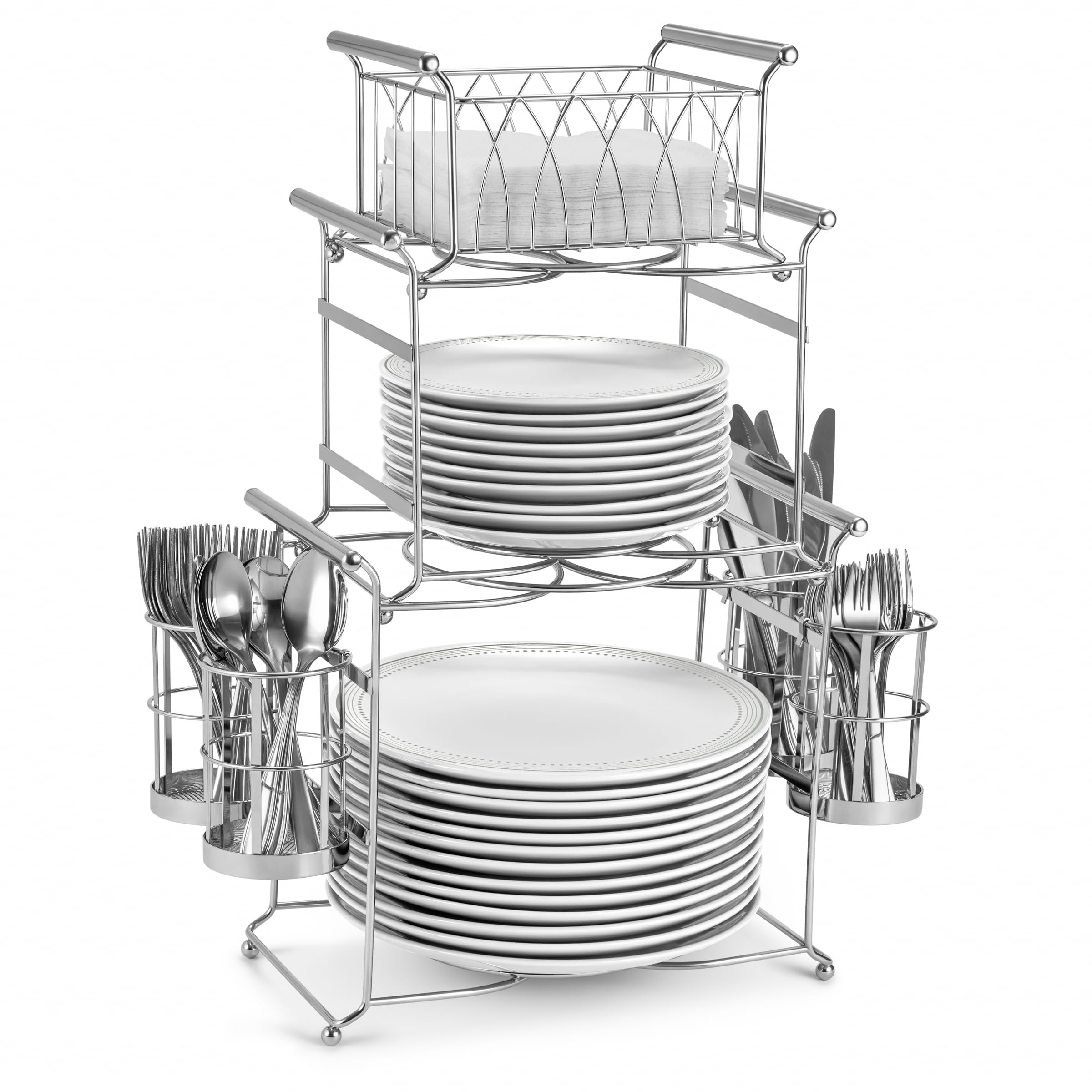 Foto 2 pulgar | Juego Apilable Buffet Caddy Sorbus De 7 Piezas, Plateado - Venta Internacional.