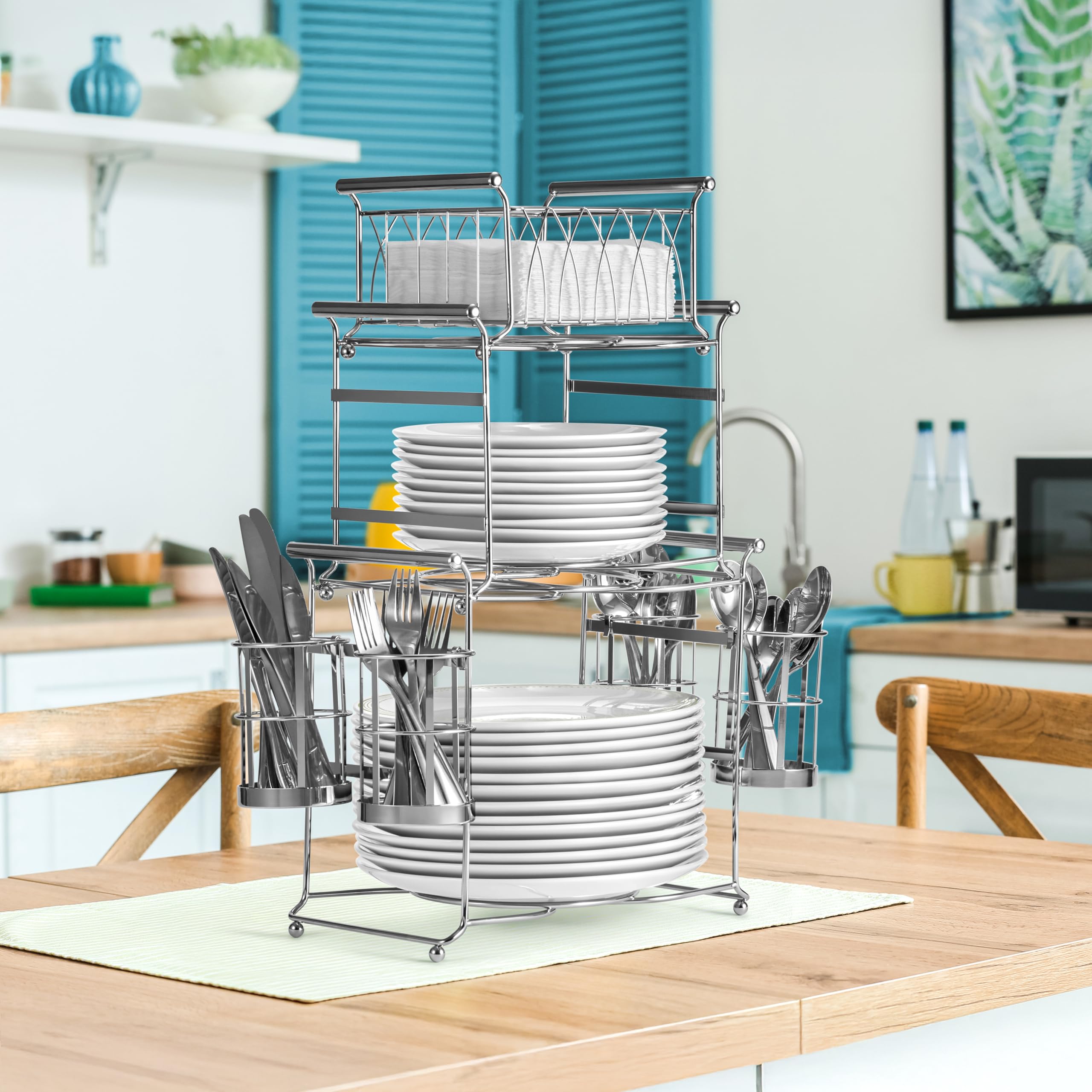 Foto 5 pulgar | Juego Apilable Buffet Caddy Sorbus De 7 Piezas, Plateado - Venta Internacional.