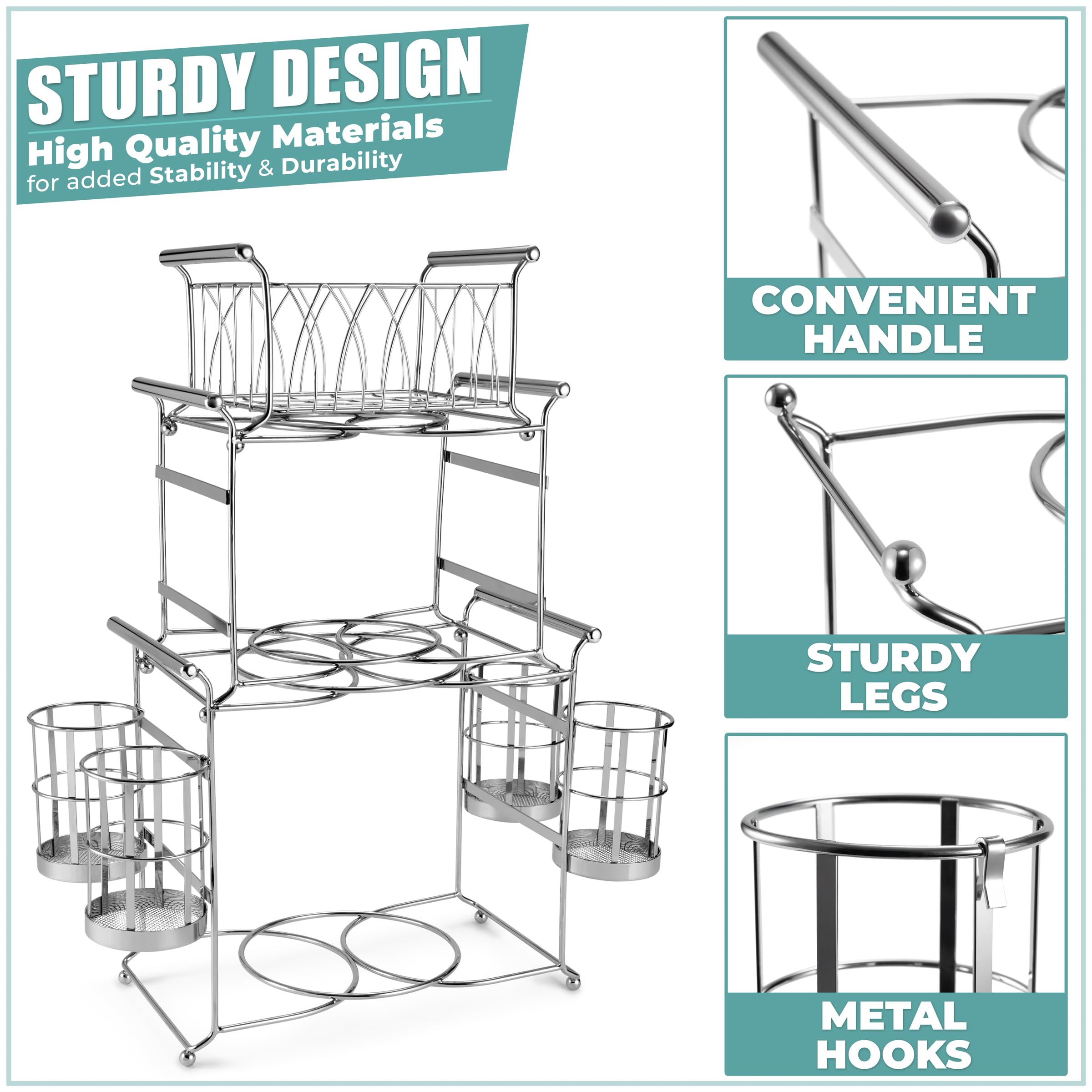 Foto 7 pulgar | Juego Apilable Buffet Caddy Sorbus De 7 Piezas, Plateado - Venta Internacional.
