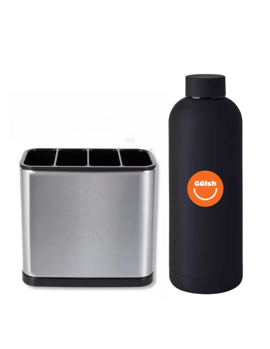 Foto 2 pulgar | Organizador De Cubiertos + Termo De Agua De Regalo Güish