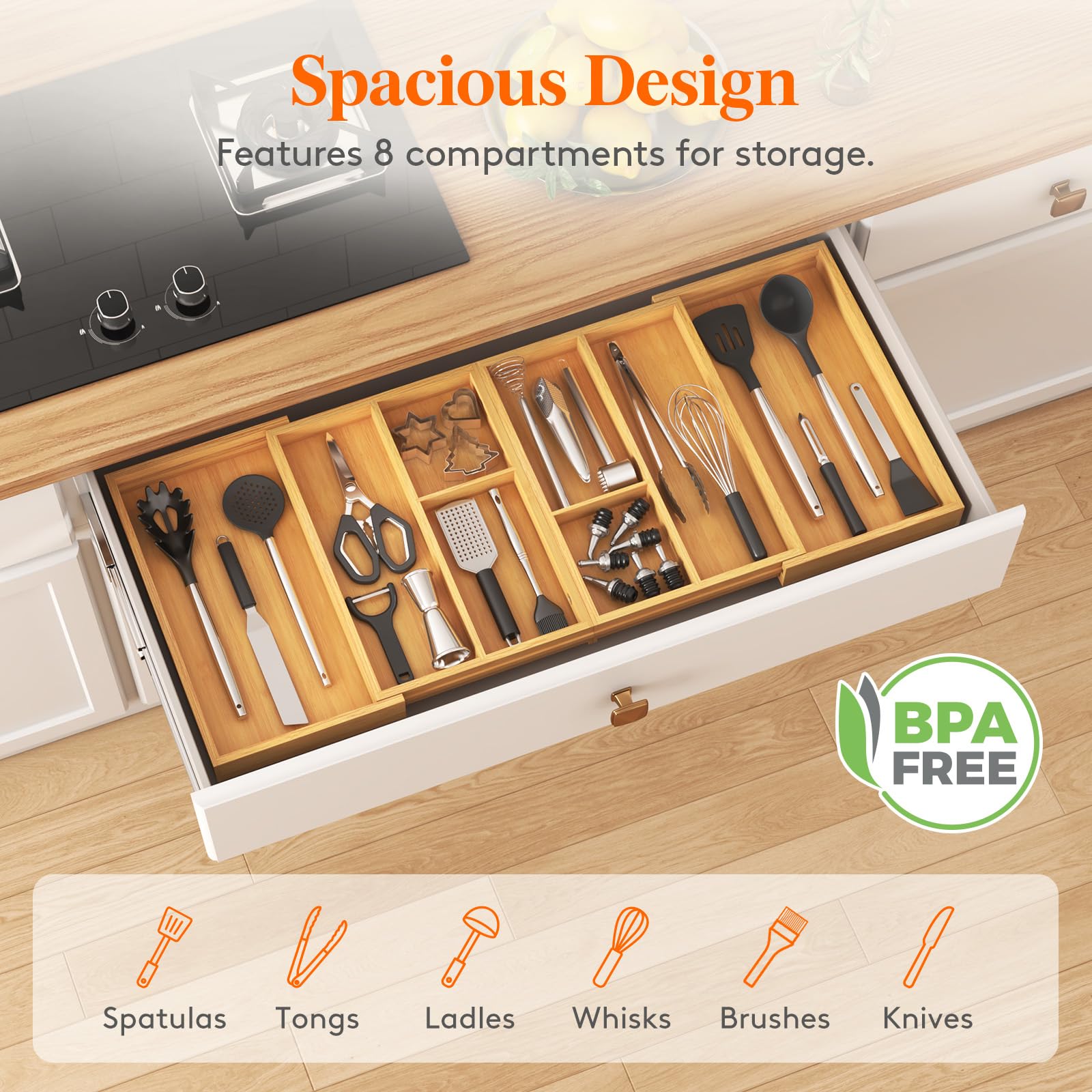 Foto 6 pulgar | Organizador De Utensilios Lifewit, Grande, Ampliable, 54,4 A 91,4 Cm De Ancho - Venta Internacional.