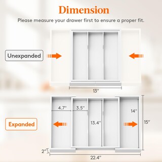 Foto 2 | Organizador De Utensilios Lifewit, Expandible, De Bambú, Blanco, Tamaño Grande - Venta Internacional.