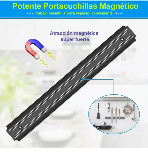 Foto 4 pulgar | Barra Xtellar Iman Magnética Porta Cuchillos Herramientas Chef 2 Pcs