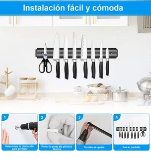 Foto 5 | Barra Xtellar Iman Magnética Porta Cuchillos Herramientas Chef 2 Pcs