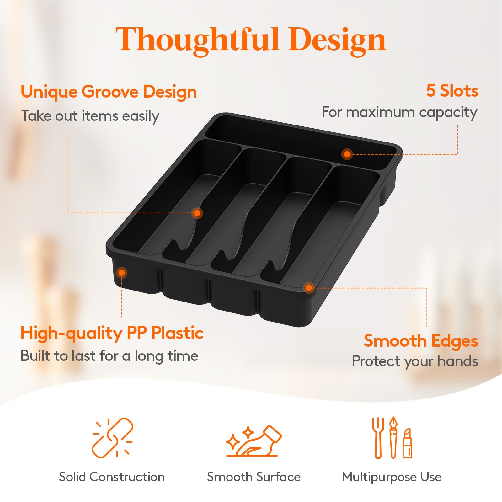 Foto 4 pulgar | Bandeja Organizadora De Cajones Lifewit Silverware, 5 Compartimentos - Venta Internacional.