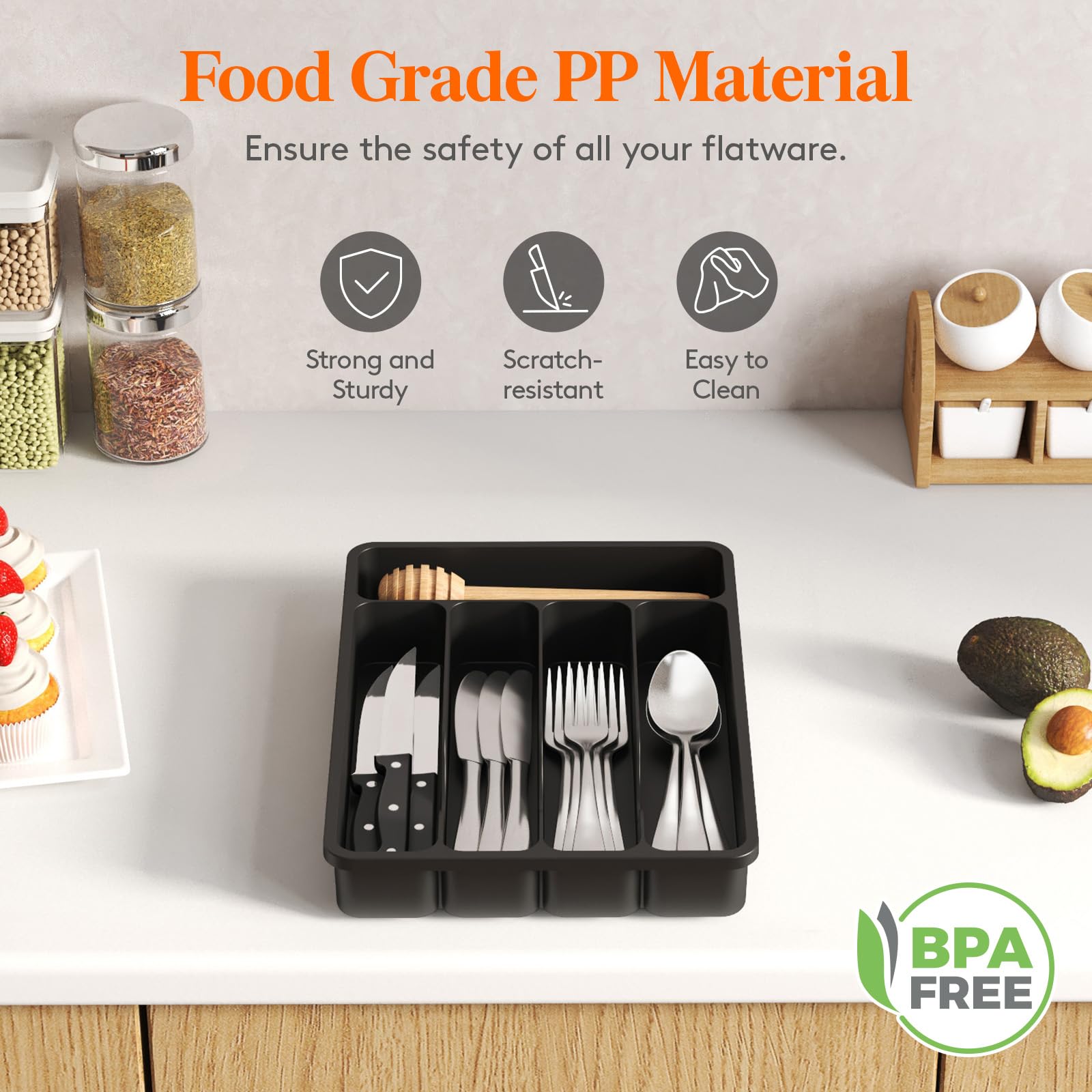 Foto 5 | Bandeja Organizadora De Cajones Lifewit Silverware, 5 Compartimentos - Venta Internacional.
