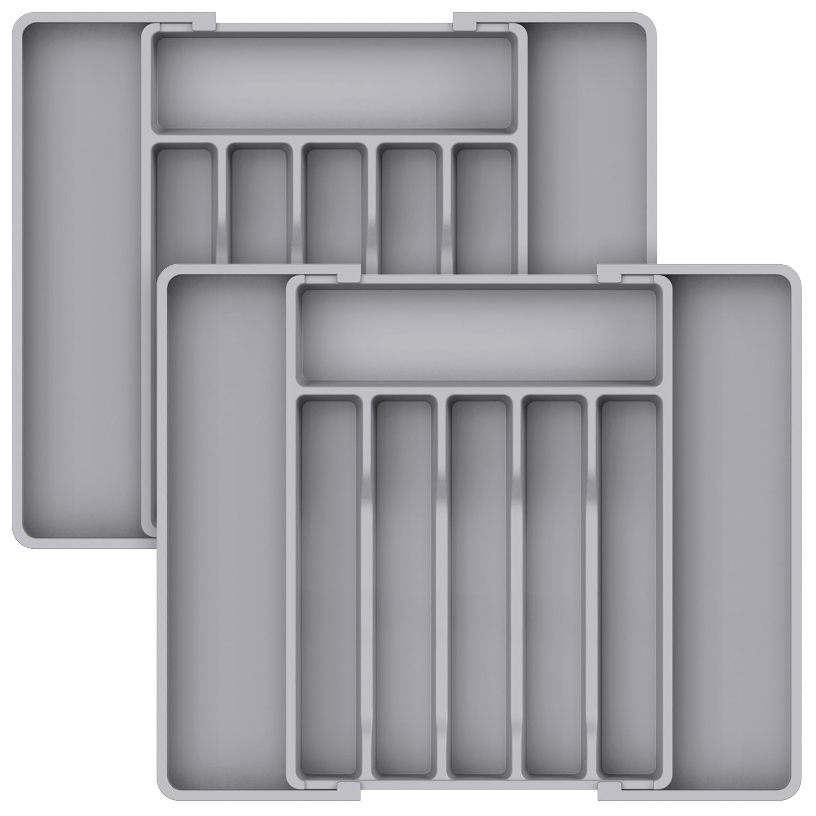 Foto 2 pulgar | Organizador De Cajones Para Cubiertos Lifewit, Expandible, Paquete De 2, Gris - Venta Internacional.