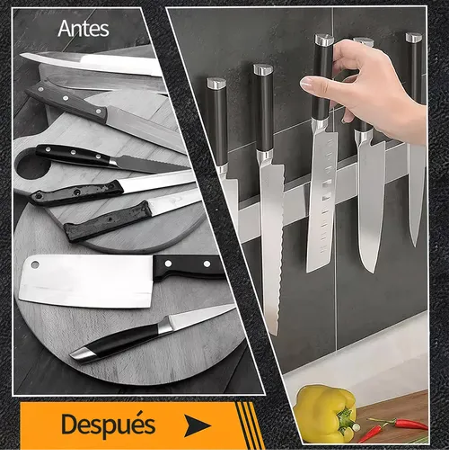 Foto 5 | Barra Xtellar Imán Magnetica Porta Cuchillos Acero Inoxidable 50cm