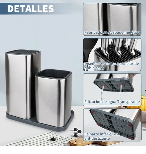 Foto 3 | Soporte Xtellar Para Cuchillos 2 En 1, Organizador Cubiertos Cocina