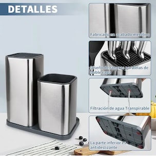 Foto 3 | Soporte Xtellar Para Cuchillos 2 En 1, Organizador Cubiertos Cocina