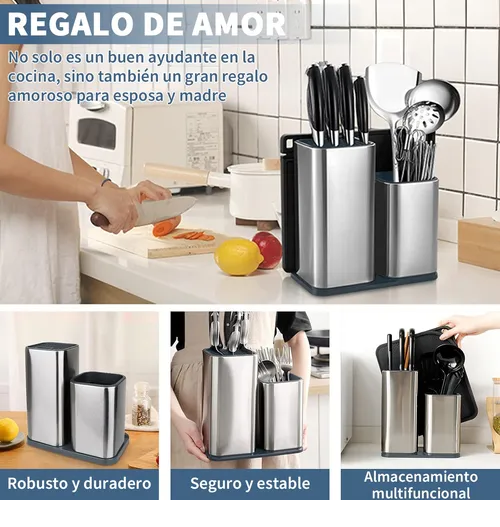 Foto 5 pulgar | Soporte Xtellar Para Cuchillos 2 En 1, Organizador Cubiertos Cocina