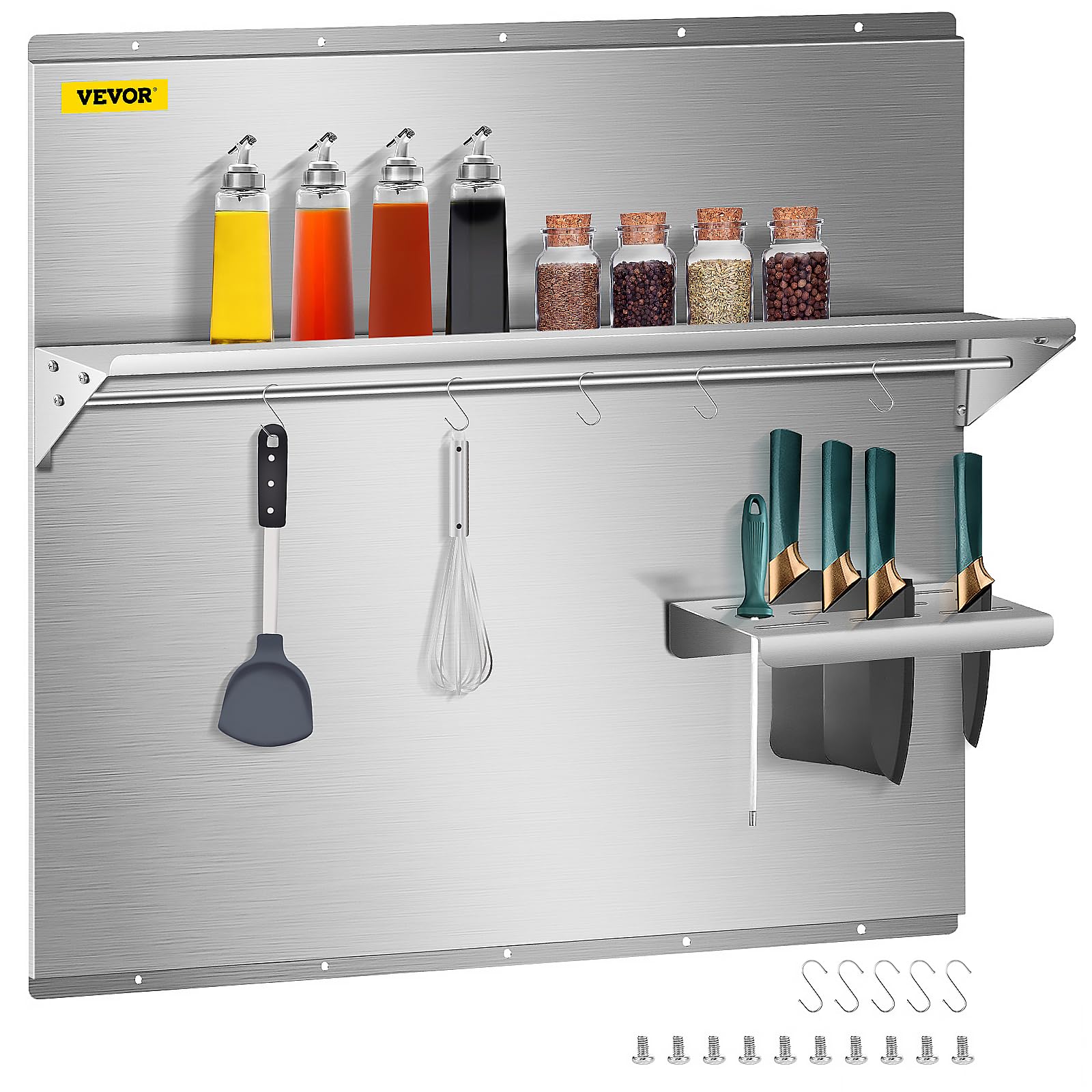 Foto 2 pulgar | Protector Contra Salpicaduras Vevor Con Estante De Acero Inoxidable De 91,44 X 78,23 Cm - Venta Internacional.
