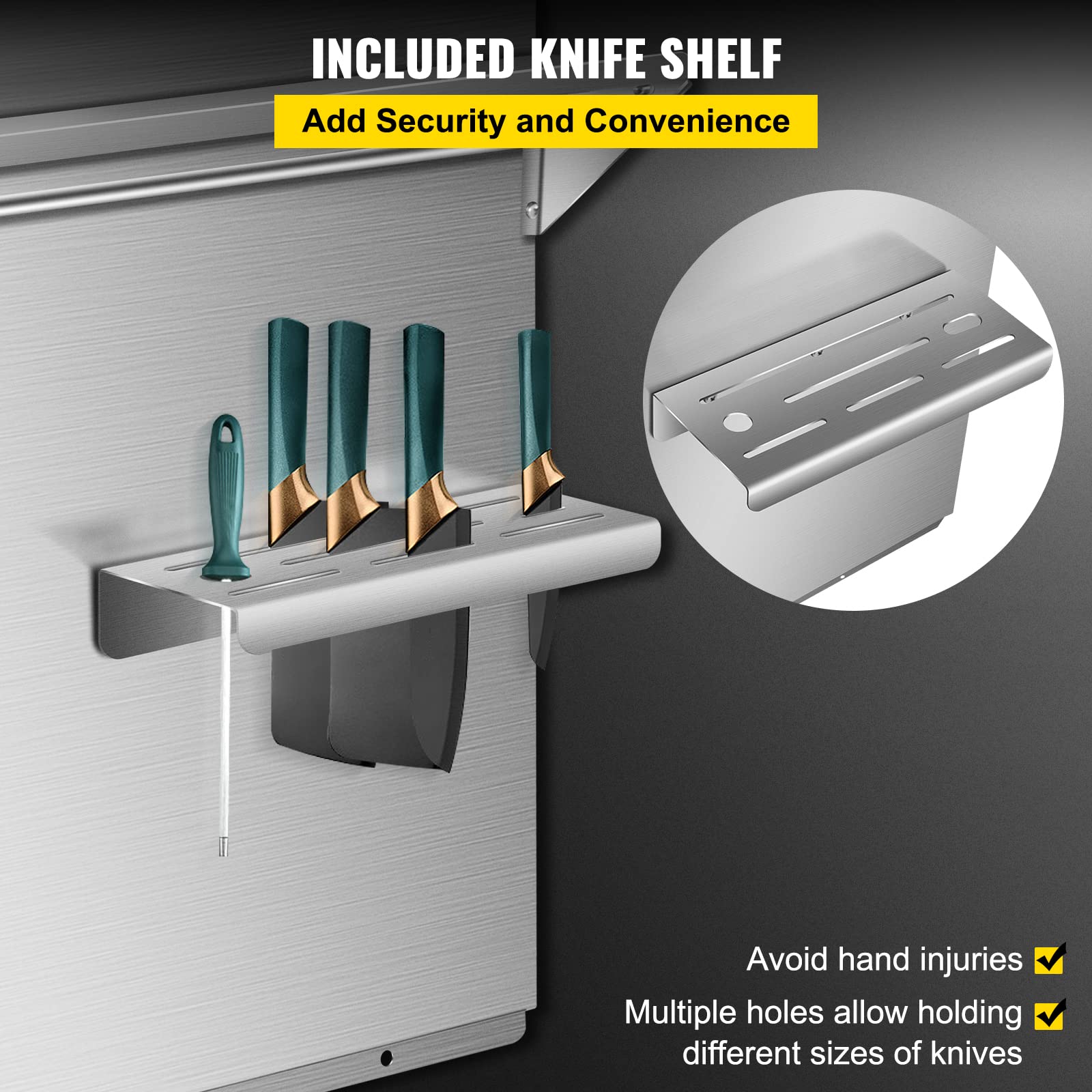 Foto 7 pulgar | Protector Contra Salpicaduras Vevor Con Estante De Acero Inoxidable De 91,44 X 78,23 Cm - Venta Internacional.
