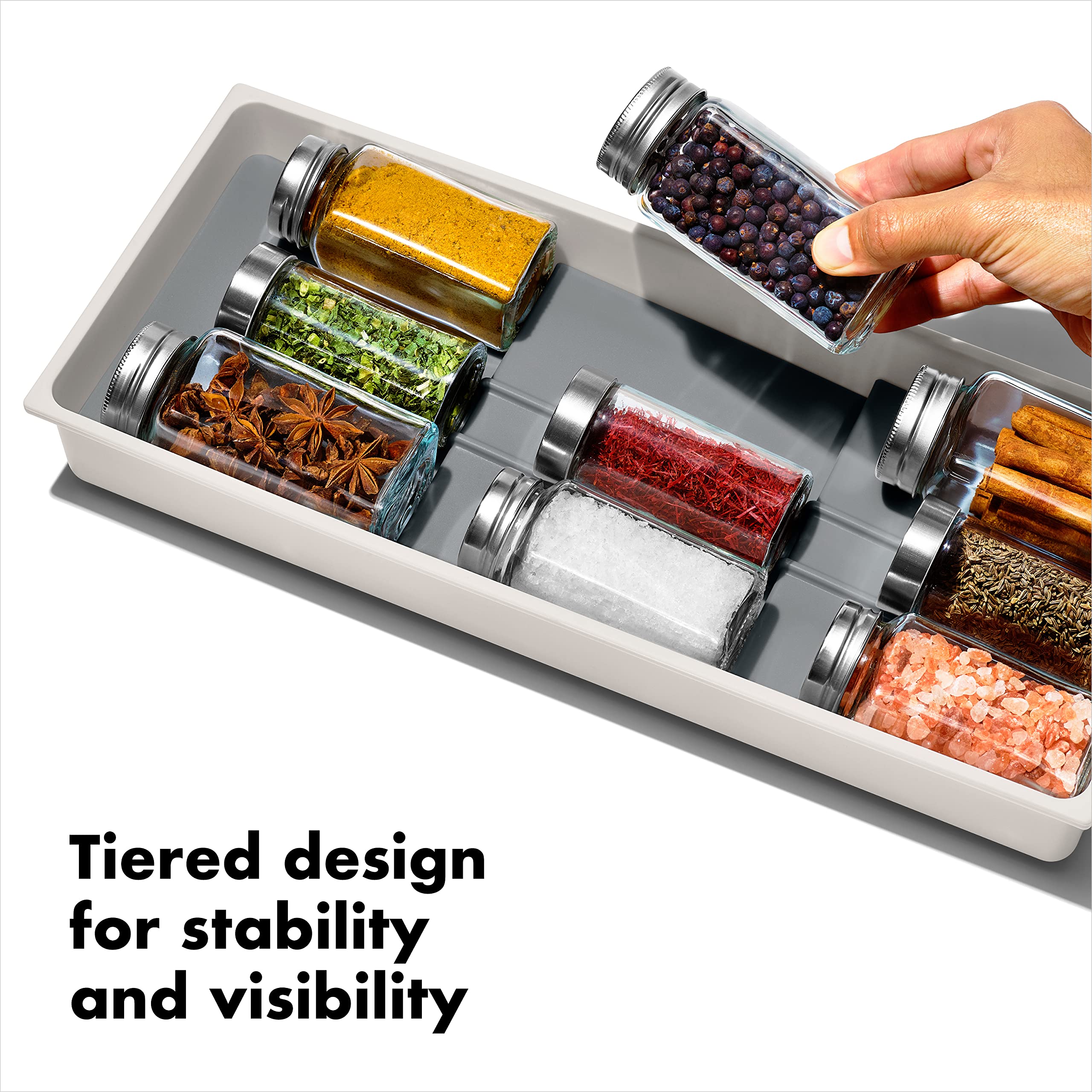 Foto 4 pulgar | Organizador De Cajones Para Especias Oxo Good Grips Kitchen Compact, Blanco - Venta Internacional.