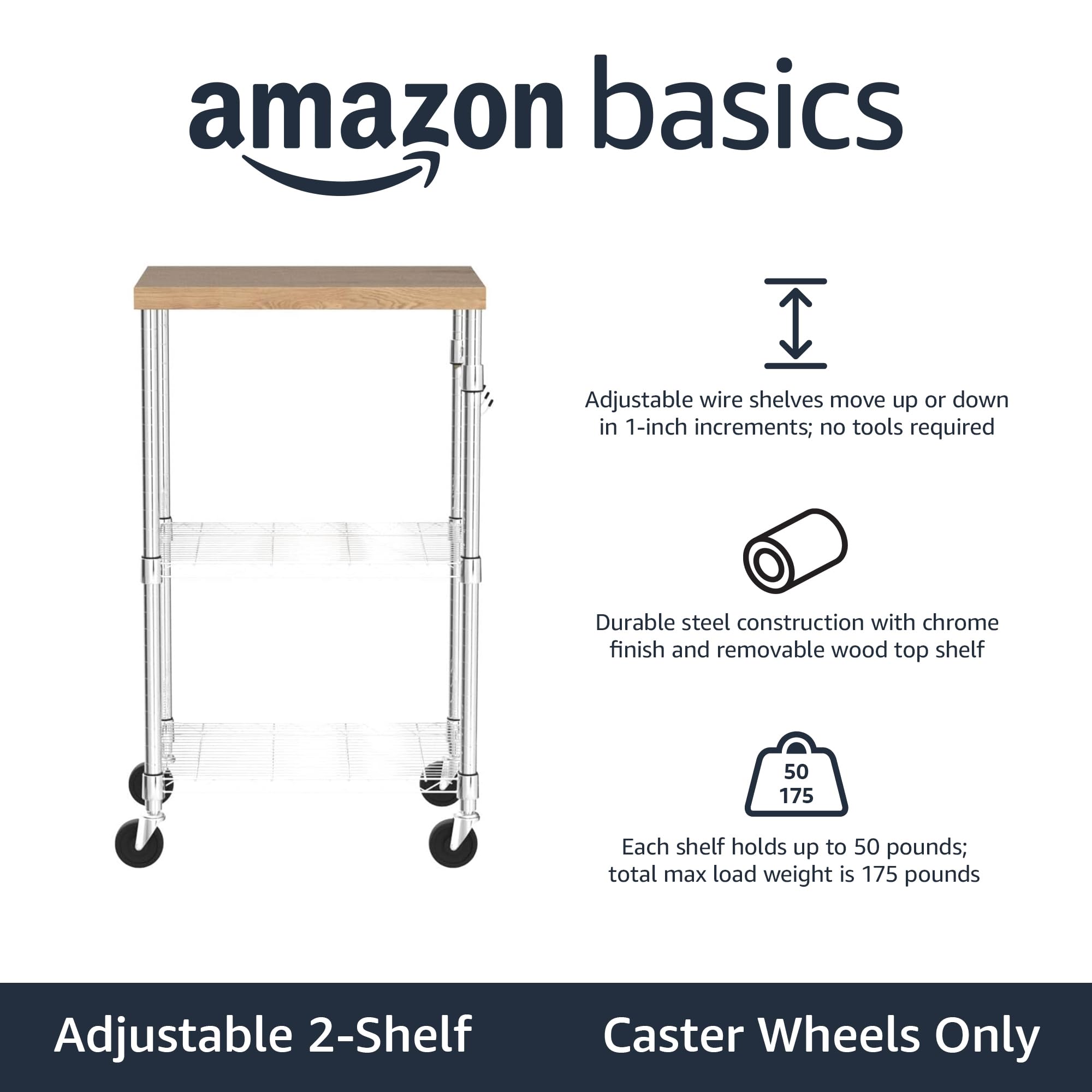 Foto 3 pulgar | Estante De Cocina Amazon Basics Portátil Con Capacidad De 80 Kg - Venta Internacional.