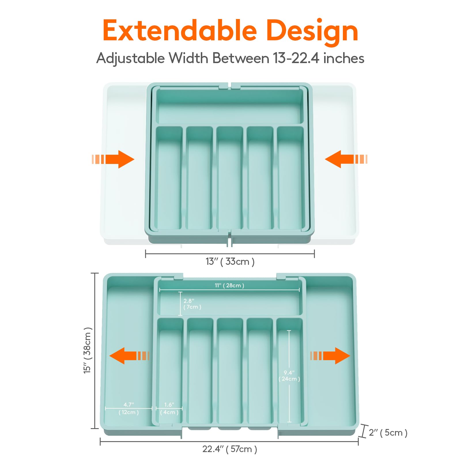 Foto 4 pulgar | Organizador De Cajones Para Cubiertos Lifewit, Expandible, Turquesa - Venta Internacional.
