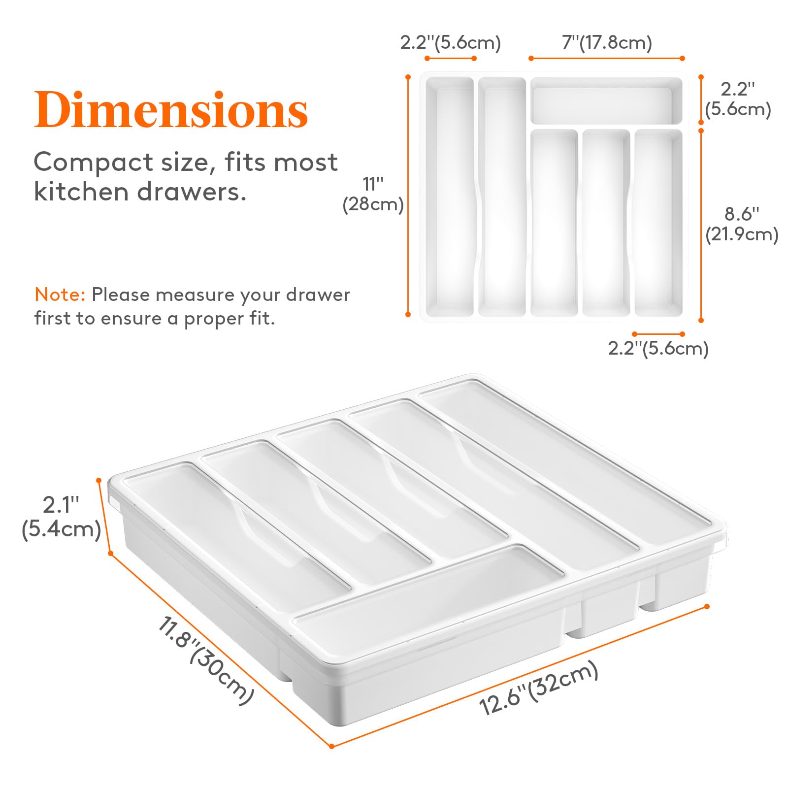 Foto 4 | Organizador De Cubiertos Lifewit Con 6 Compartimentos, Color Blanco - Venta Internacional.