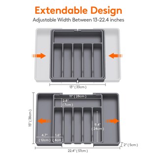 Foto 3 | Organizador De Cajones Para Cubiertos Lifewit, Expandible, Gris Oscuro - Venta Internacional.