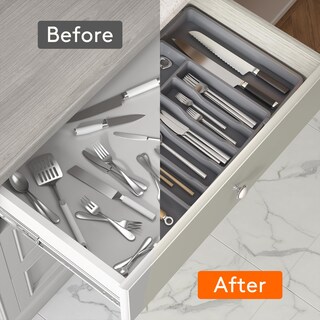 Foto 6 | Organizador De Cajones Para Cubiertos Lifewit, Expandible, Gris Oscuro - Venta Internacional.