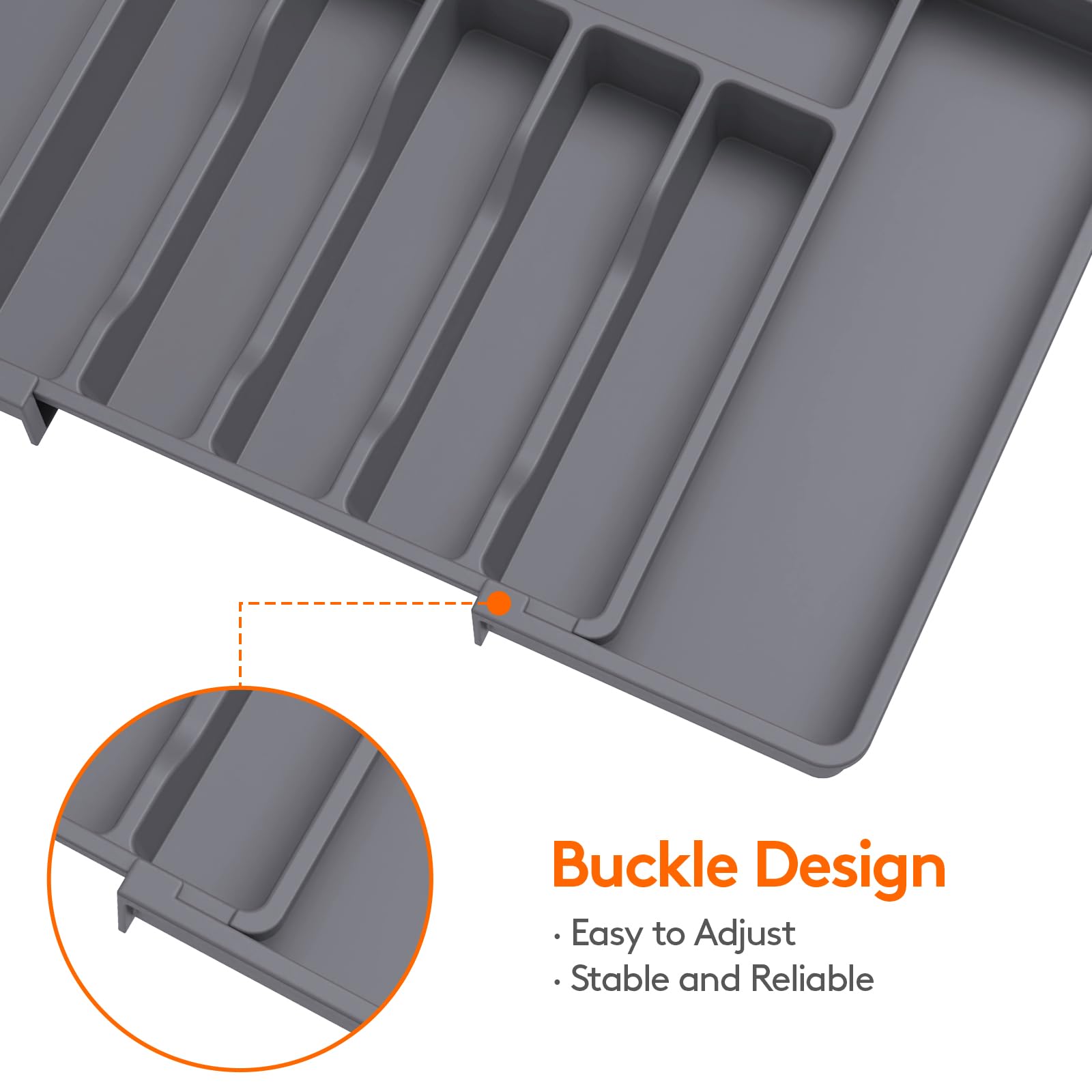 Foto 8 pulgar | Organizador De Cajones Para Cubiertos Lifewit, Expandible, Gris Oscuro - Venta Internacional.