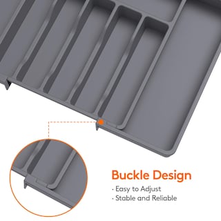 Foto 7 | Organizador De Cajones Para Cubiertos Lifewit, Expandible, Gris Oscuro - Venta Internacional.