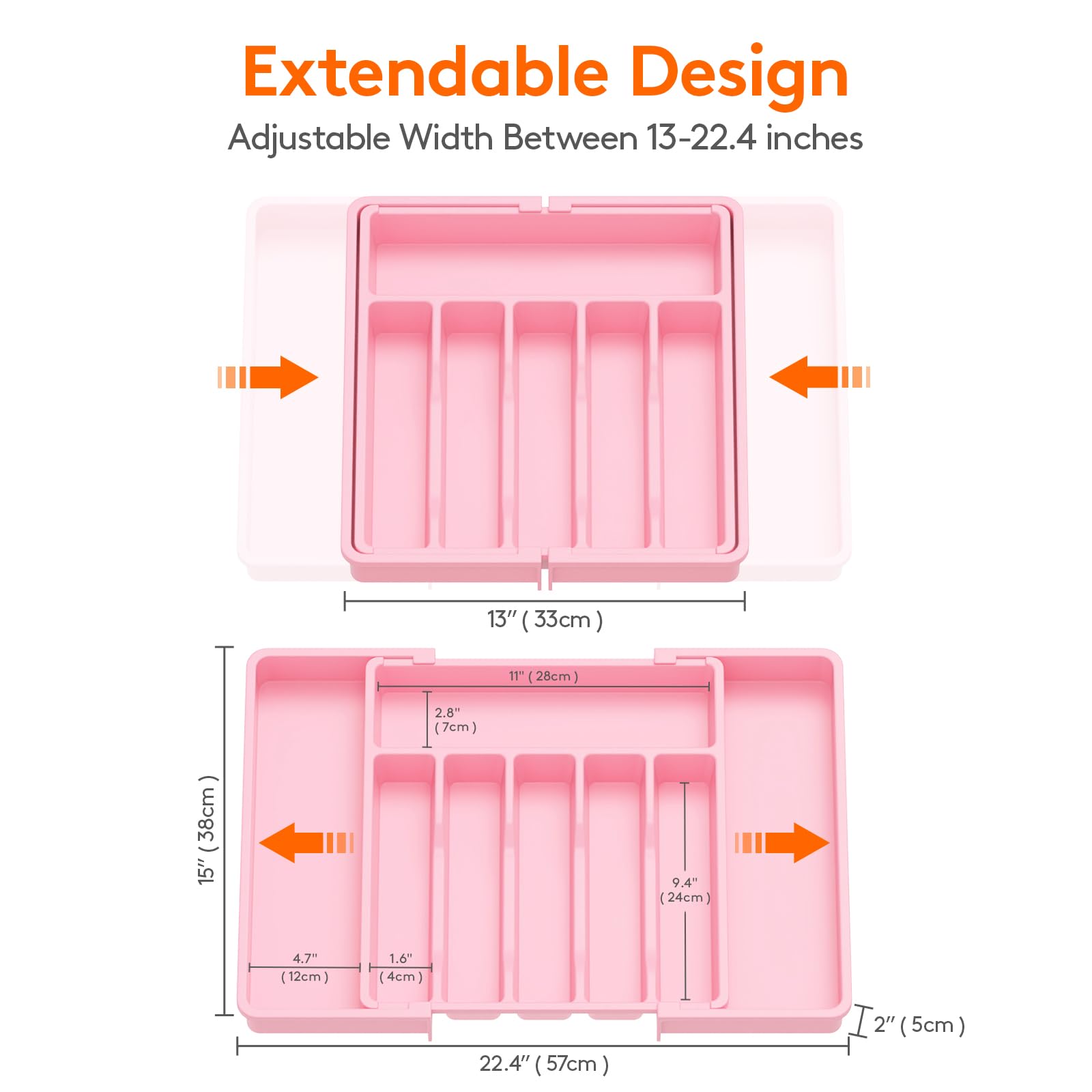 Foto 4 pulgar | Organizador De Cajones Para Cubiertos Lifewit, Expandible, Rosa, Grande - Venta Internacional.