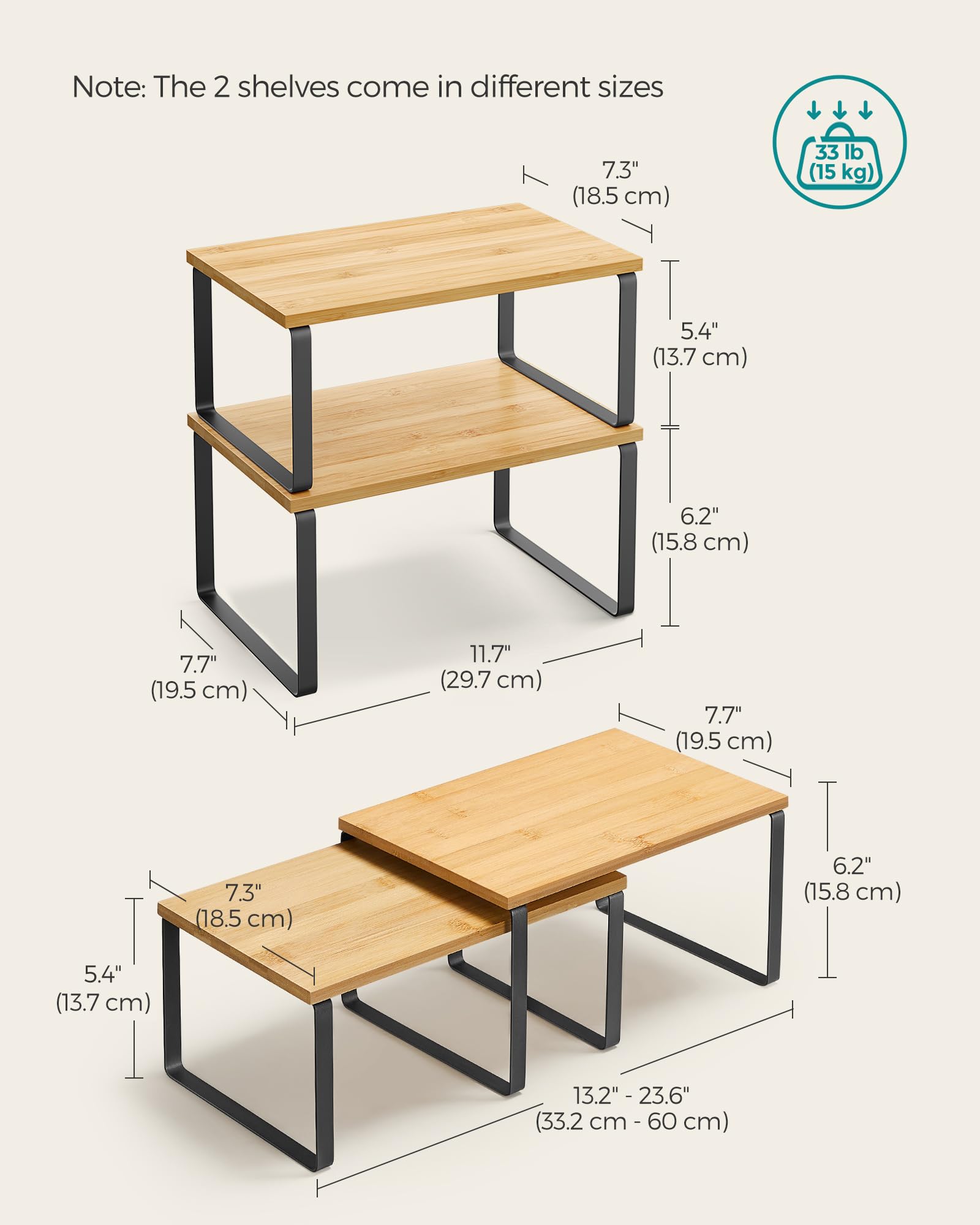 Foto 5 | Armario Organizador De Estantes Songmics Kitchen Ukcs10nb, Juego De 4 - Venta Internacional.