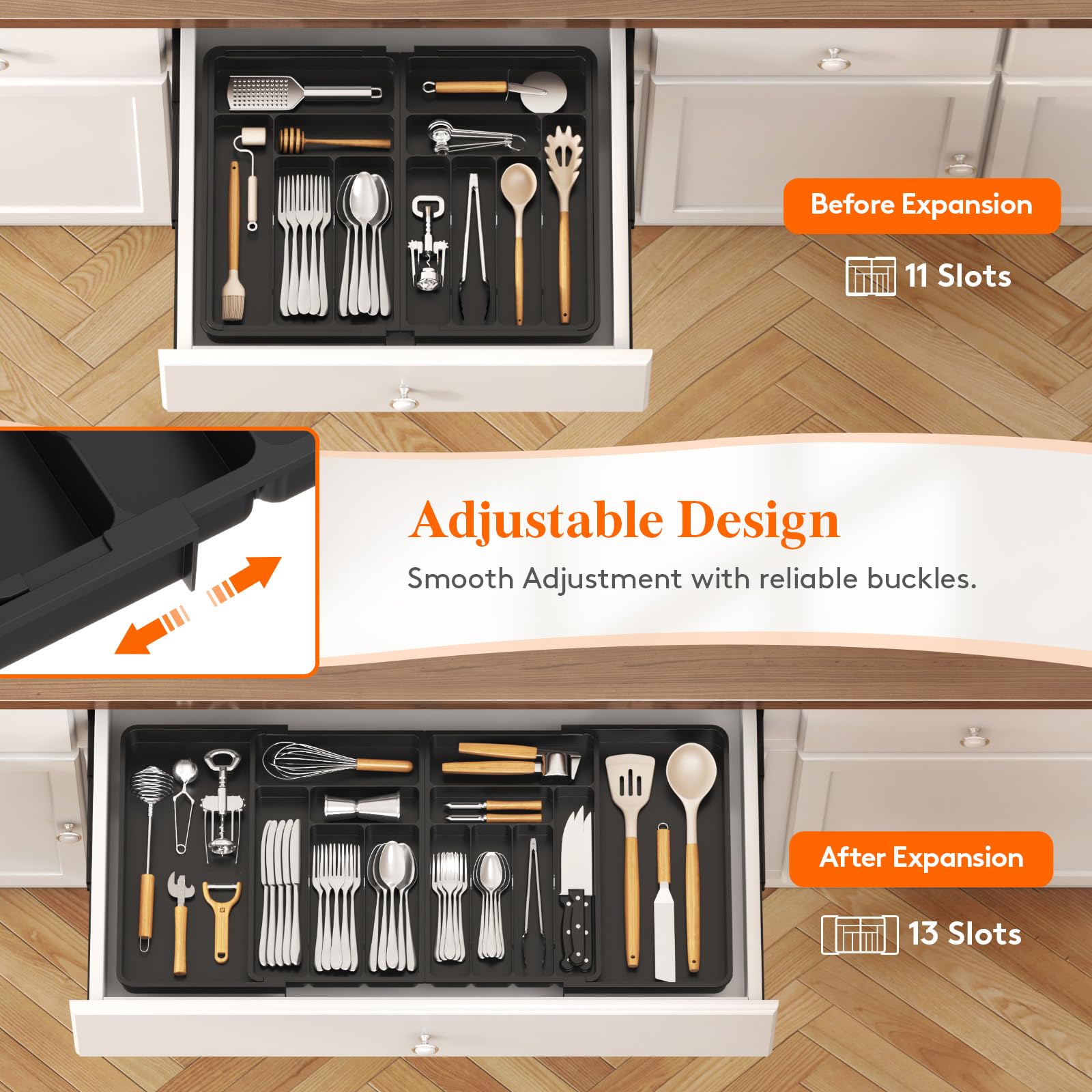 Foto 4 | Organizador De Cajones Para Cubiertos Lifewit, Grande, Ampliable, 36 Cm - Venta Internacional.
