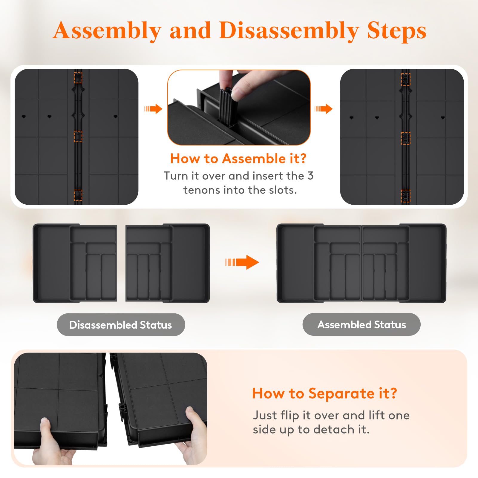 Foto 7 | Organizador De Cajones Para Cubiertos Lifewit, Grande, Ampliable, 36 Cm - Venta Internacional.