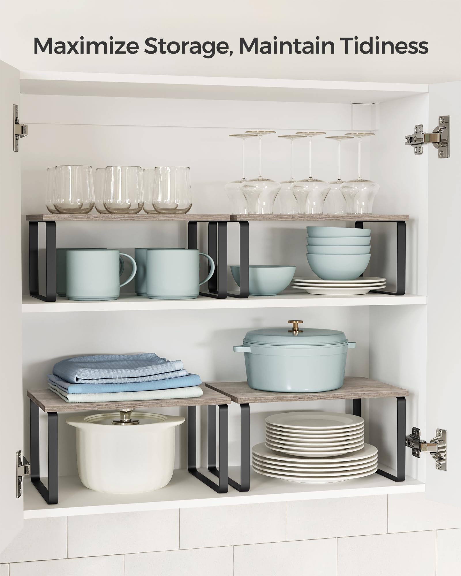 Foto 4 pulgar | Estante Organizador De Armario Songmics Kitchen De Metal Y Madera Artificial - Venta Internacional.