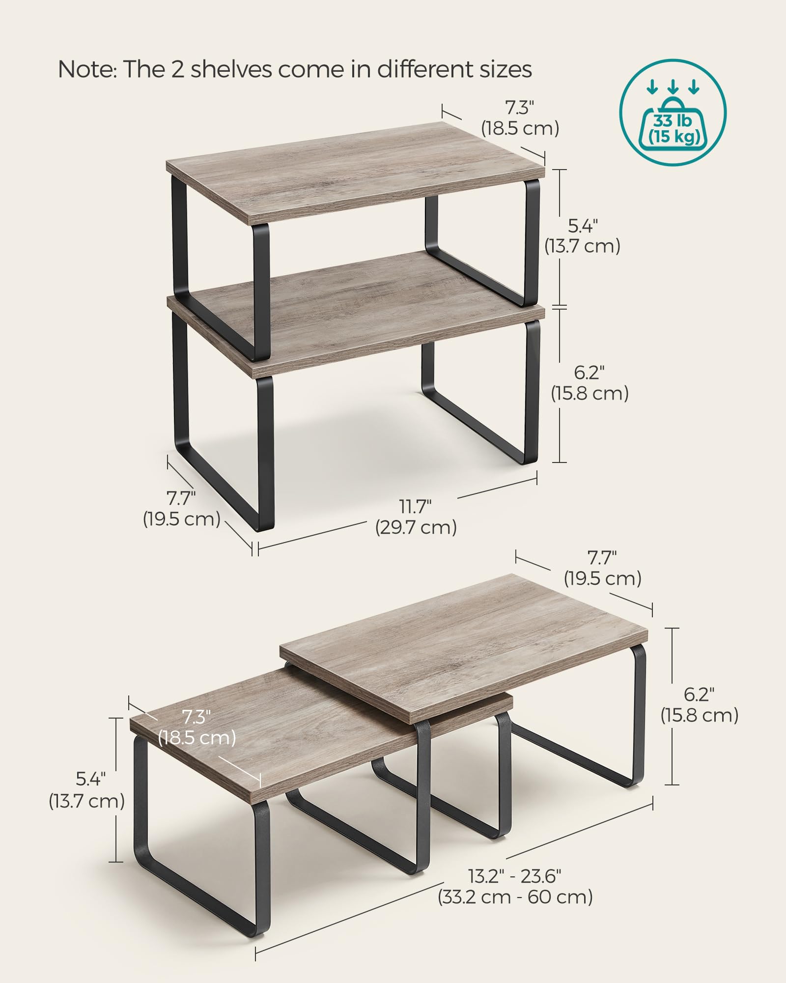 Foto 7 pulgar | Estante Organizador De Armario Songmics Kitchen De Metal Y Madera Artificial - Venta Internacional.