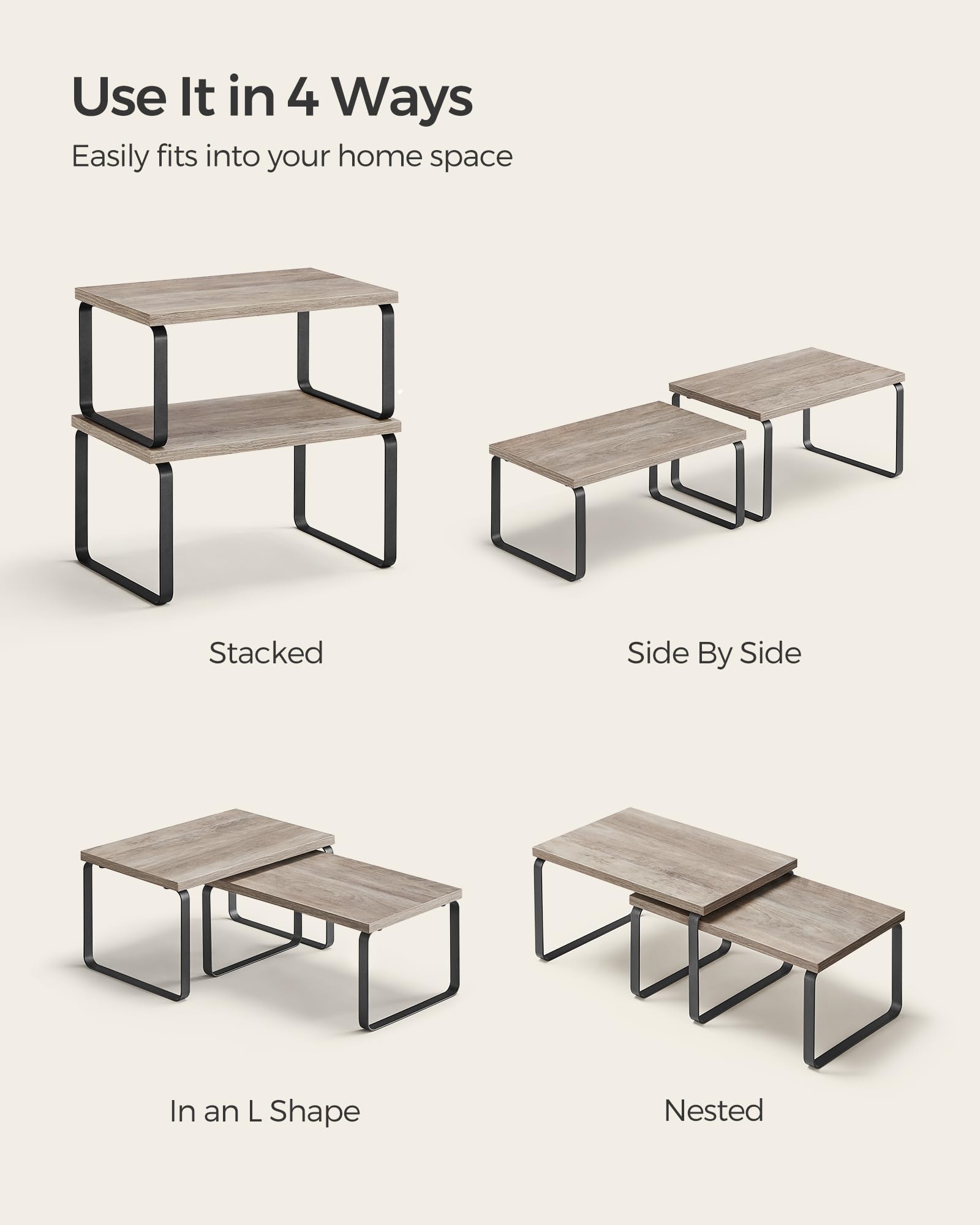 Foto 7 | Estante Organizador De Armario Songmics Kitchen De Metal Y Madera Artificial - Venta Internacional.
