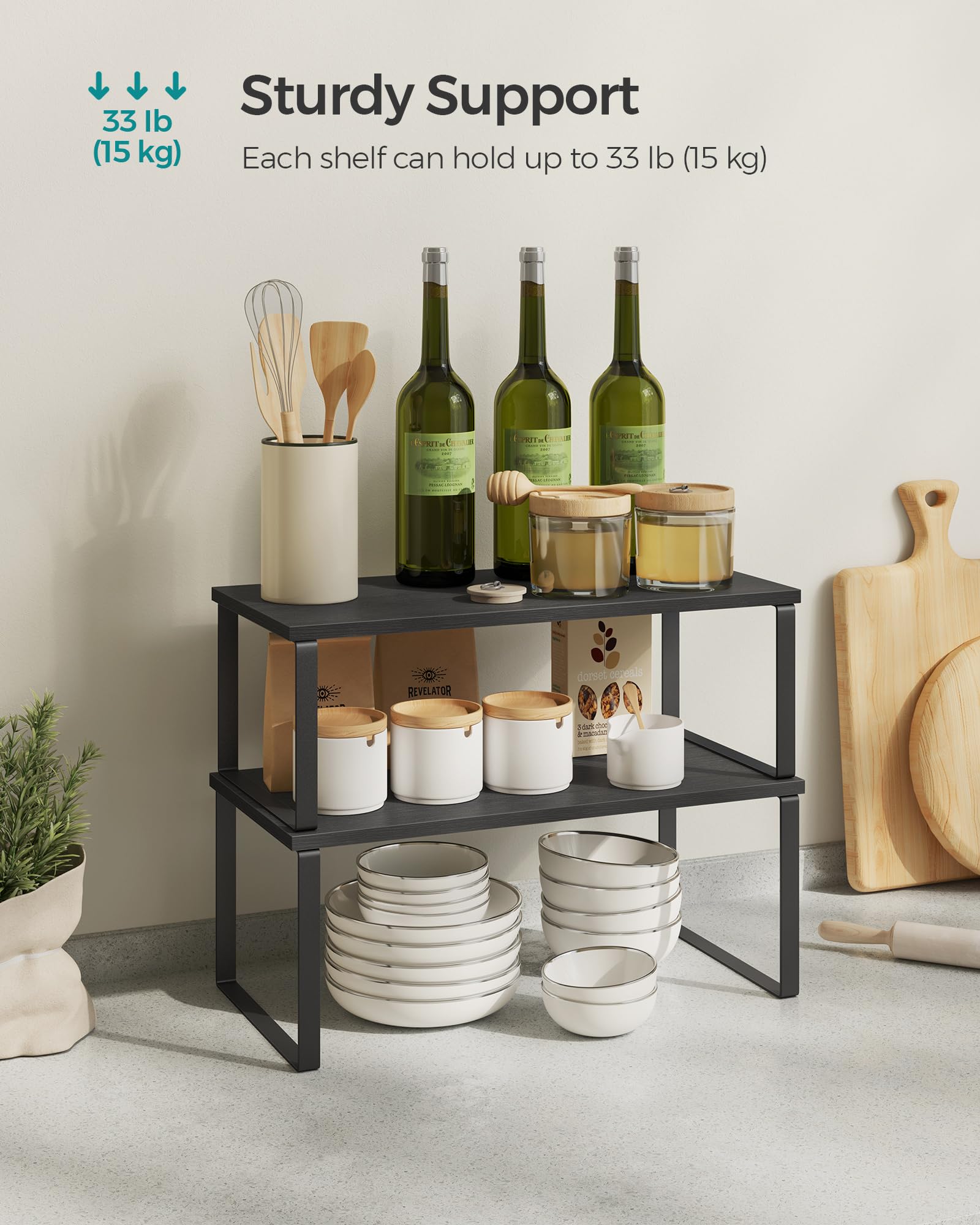 Foto 4 | Estante Organizador De Armario Songmics Kitchen Ukcs028b01, Juego De 4 - Venta Internacional.