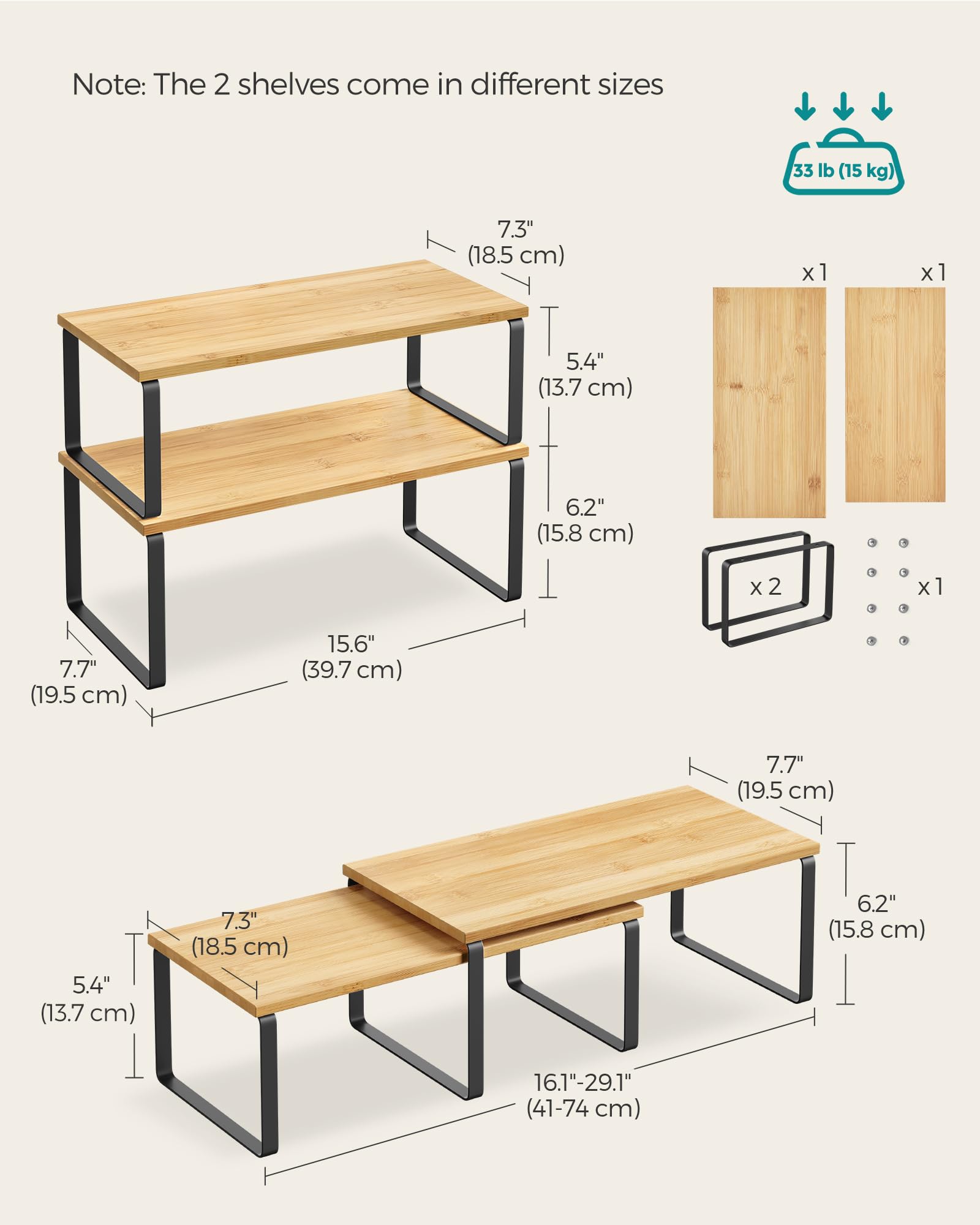 Foto 3 pulgar | Armario Organizador De Estantes Songmics Kitchen Ukcs210b01 Set 4 - Venta Internacional.
