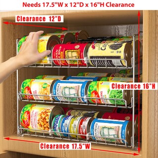 Foto 3 | Organizador Para Guardar Latas Artículos Sencillos Para El Hogar 3 Niveles Cromado 36 Latas - Venta Internacional.