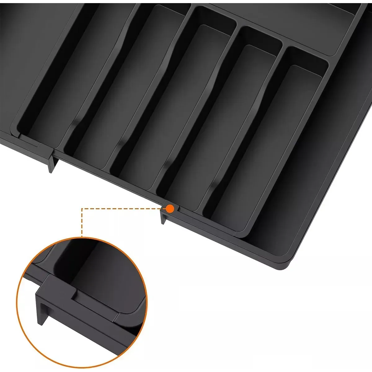 Foto 4 pulgar | Organizador De Bandeja Extensible Para Cajones De Cocina 8 Compartimentos Eo Safe Imports Esi-20625 Negro