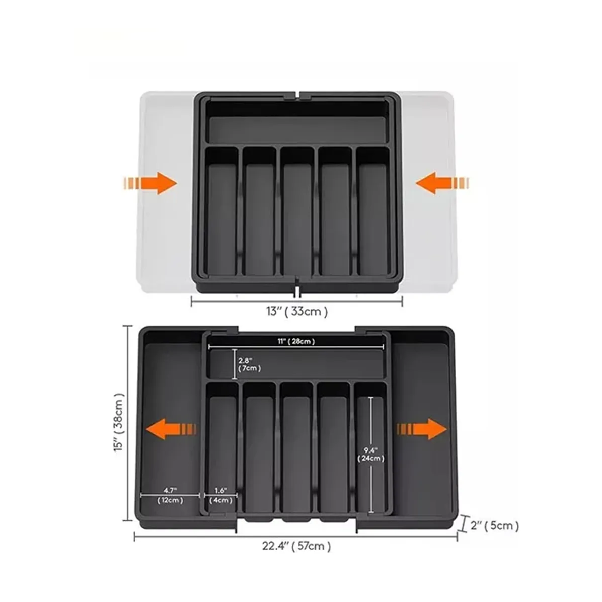 Foto 5 pulgar | Organizador De Bandeja Extensible Para Cajones De Cocina 8 Compartimentos Eo Safe Imports Esi-20625 Negro