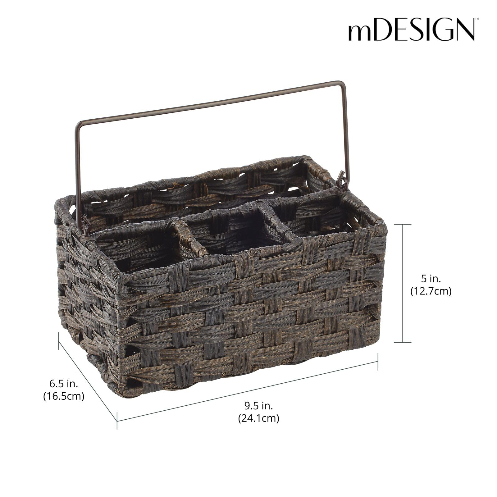 Foto 4 pulgar | Organizador De Almacenamiento Mdesign De Plástico Tejido Para Cubiertos  Color Marrón - Venta Internacional.