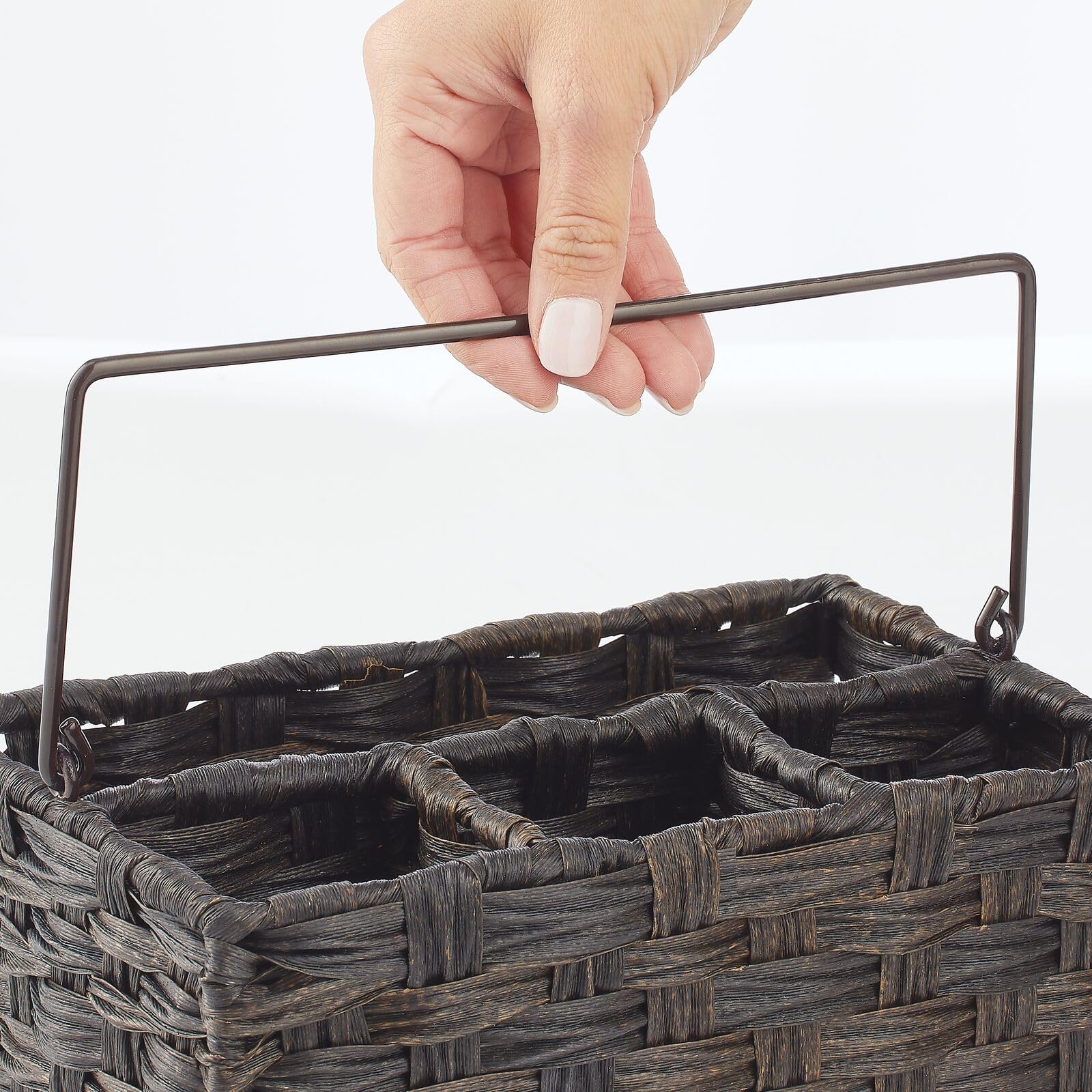 Foto 6 pulgar | Organizador De Almacenamiento Mdesign De Plástico Tejido Para Cubiertos  Color Marrón - Venta Internacional.